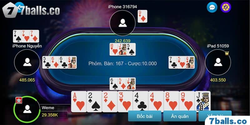 Hướng dẫn tham gia chơi Phỏm online tại 7BALL